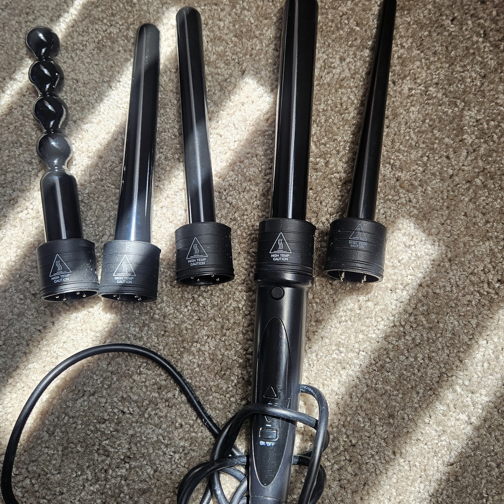 Black Interchangeable Curling Wand Set